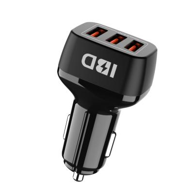 China Hot Selling 20W/18W QC3.0 IBD Fast Charging Car 3 USB QC3.0 Fast Charging Charger At The Same Time For Mobile Phone for sale