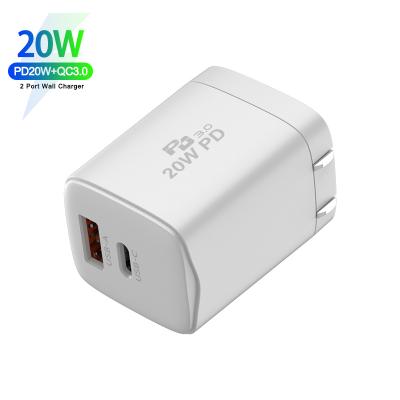 China Use For Type C iPhone 12 US PD 20W Adapter USB Charger EU UK Mini Super Fast for sale