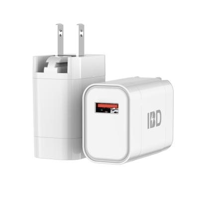 China Mobile Phone IBD QC 18W Wall Charger Single Left Fast Charging Support Charging Mobile Phone for sale