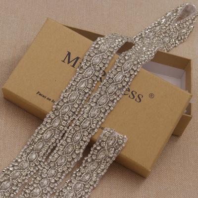 China 3D Wedding Rhinestone Sash Bridal Sash Crystal Rhinestone Sash For Wedding for sale