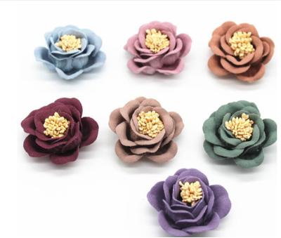 China beige 3D hair flowers, hair accessories, flower pins, floral pins, hair piece flowers, hair clips flowers, flower clips for sale