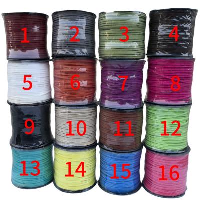 China Bags 3mm Flat Faux Suede Braided Cord Leather Cord Korean Velvet Yarn Handmade String For DIY Jewelry Making Dropshipping for sale