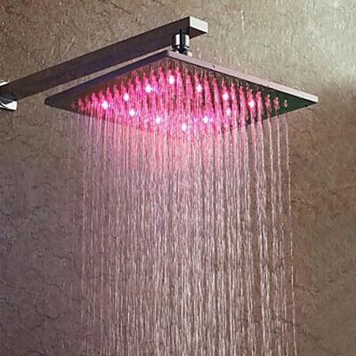 China RGB Led Lighting RGB Led Lighting 10inch To Hose Temperature Controlled Bath Shower Rainfall Bath Shower Head LED for sale