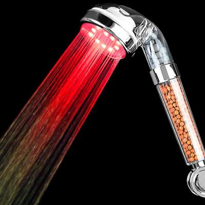 China 7 Switch Bathroom LED Colorless Changing ABS Light Vitamin C Negative Ion Hand Shower Head for sale