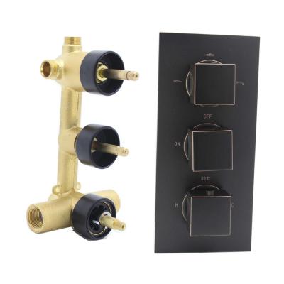 China With slide bar oil rubbed bronze thermostatic shower valve water mixing diverter, inlet 3/4