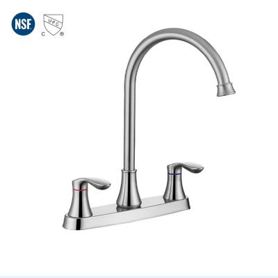 China Cold And Hot Sense Commercial Kitchen Faucet Center Mount Faucet 2 Handle Wall-Mount Faucet for sale