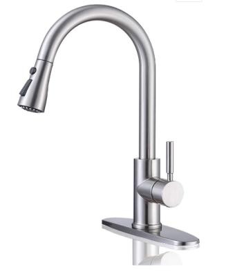 China Sense Faucets Single Handle Kitchen Faucet Brushed Nickel Pull Down Kitchen Faucet With Sprayer for sale