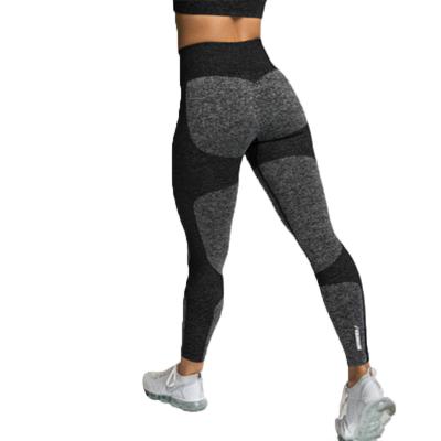 China New breathable mesh stitching high waisted slim sports fitness workout high waisted hip yoga cropped pants for sale