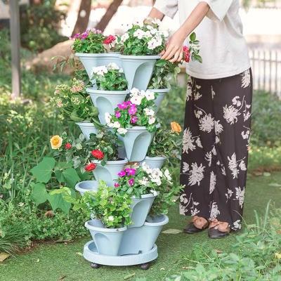 China Modern Family balcony plastic pot strawberry planting three-dimensional superimposed vegetable and fruit vegetable and fruit planting pot hydropo for sale