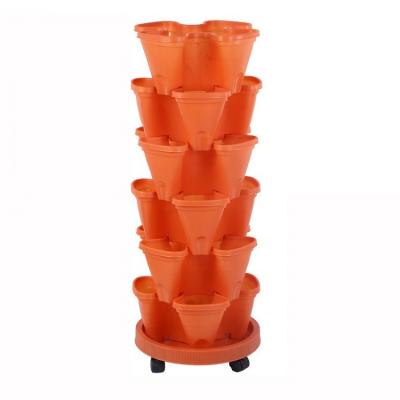 China Direct Selling Modern Butterfly Shape Diy Vertical Planters Combination Design Plastic Multilayer Flower Pot for sale