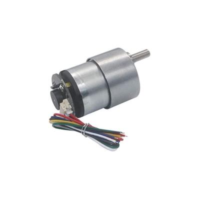 China Totally Enclosed High Torque 6V 12V DC Wheel Motor Low Speed ​​Electric Gear Box With Encoder for sale