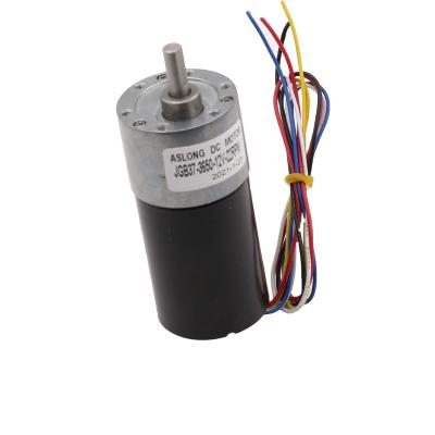 China Aslong 24V 3650 high torque 37mm low noise explosion-proof dc jgb37 3650 gear brushless motor for auto curtain for sale