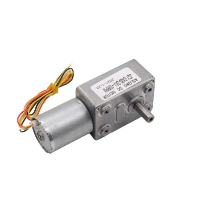 China 12 Volt JGY-2430 Brushless Low Noise Auto-lock Totally Enclosed Reversible Gearbox With Brake Mini Speed ​​Measuring DC Worm Gear Motor for sale