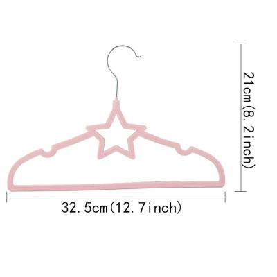 China CHARISME Slim and Light Kids Non-Slip Space Manufacturer Saving Hanger Velvet Star Style Assembled Hangers for sale