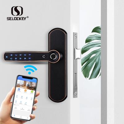 China Anti-peep Code Selockey S2000 Fingerprint Lock Password Biometric Smart Bedroom Smart Door Lock for sale