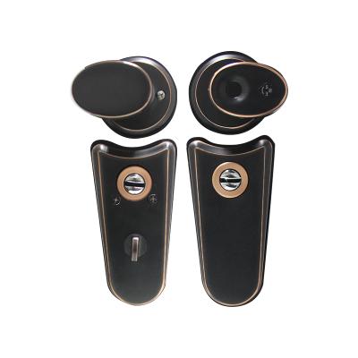 China Hot Selling Zinc Alloy 65T Oval Handle Fingerprint Lock and Cylinder Biometric Separate Intelligent Smart Door Lock Safe for sale