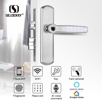 China Home/Apartment/Airbnb/Rental Room/Office S2200 easy install lock TTlock wifi fingerprint lock cerradura blocio smart smart lock for sale