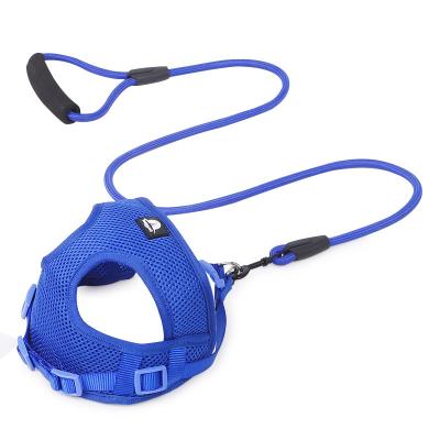 China Wholesale Custom Soft Dog Chest Harness Easy Release Mesh Nylon Strap With Leash Chest Back Printed Luxury Pattern Dog Traction for sale