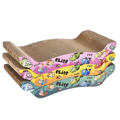 China Viable Wholesale Pet Toys Cat Cartoon Fish Scratching Board Grinding Scratching Board Toy For Cat for sale