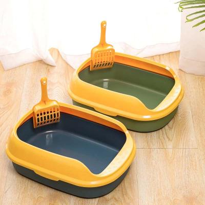 China New Type Sustainable Customized Stored Cat Litter Box Potty Bin For Cats Plastic Cat Litter Box for sale