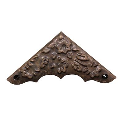 China Chinese antique metal wrapped jewelry box corner triangle protection table wooden box decorative corner for sale