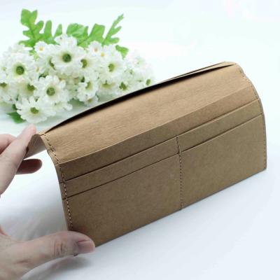 China Eco Friendly Wholesale Reusable Washable Sustainable Recycled Kraft Paper Wallet for sale