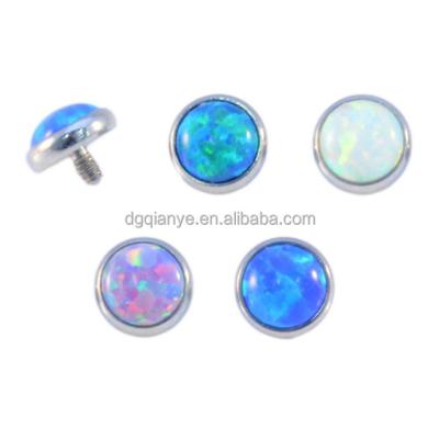 China Decoration Stainless Steel Opal Picture Skin Driver Jewelry Anchor Dermal Tops for sale