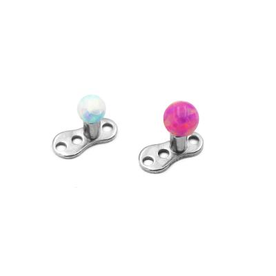 China Micro Dermal Piercing Dermal Anchor Opal Ball Dermal Anchor Stainless Steel Jewelry Opal for sale