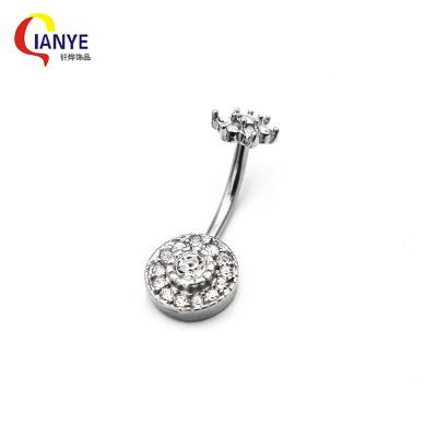 China FASHIONABLE Crystal Full Navel Jewelry Amazon Hot Sale Titanium Steel Belly Ring for sale