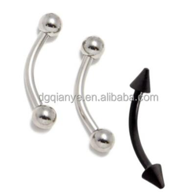 China Curved Stainless Steel Barbell Eyebrow Piercing Base Jewelry Spike Barbells Eyebrow Eyebrow Ring for sale