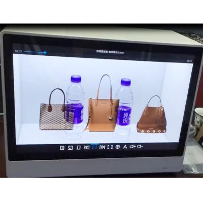 China Indoor windows or Android OS pcap touch screen for products display transparent lcd showcase for sale