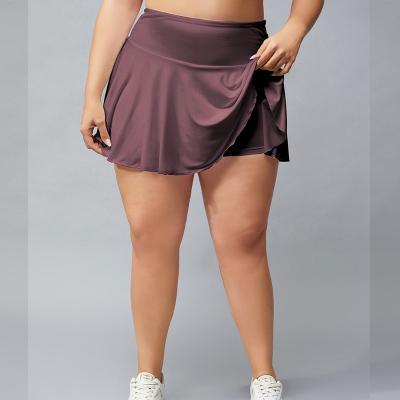 China Lulu Large Fitness Shorts Women Running Fitness Anti Walk Light Breathable Quick Dry Breathable Tennis Skirt Shaping Pleated Skirt for sale