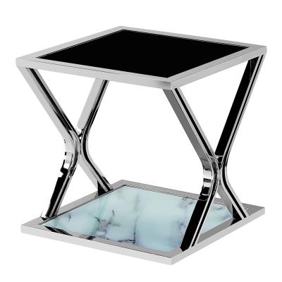 China Contemporary America Glass Top Concrete Side Table (Height) Adjustable Furniture for sale