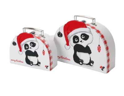 China Handmade Kids Cardboard Suitcase Box With Metal Handle Cardboard Luggage Box for sale