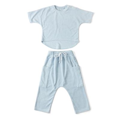 China Casual High Quality Round Collar Comfortable Baby Lounge Set Baby Lounge Set Two Piece Pajama Set for sale