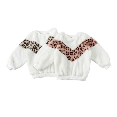 China Custom Anti Shrink Leopard Print Top Baby Autumn Winter Long Sleeve Sweatshirt For Girls for sale