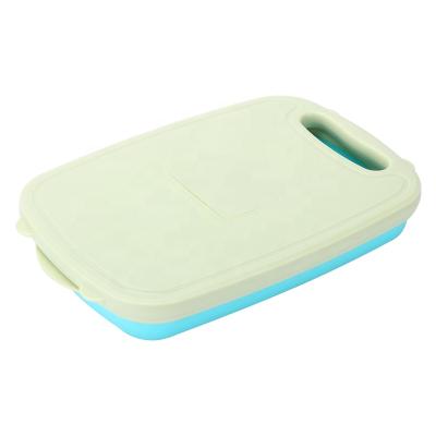 China Eco - Friendly Multi Sustainable Kitchen PP Plastic Foldable Cutting Board With Knife for sale