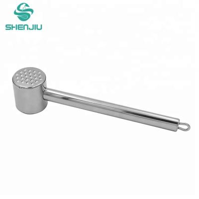 China Amazon Sustainable Manual Long Handle Stainless Steel Meat Tenderizer / Meat Pounder / Meat Hammer for sale