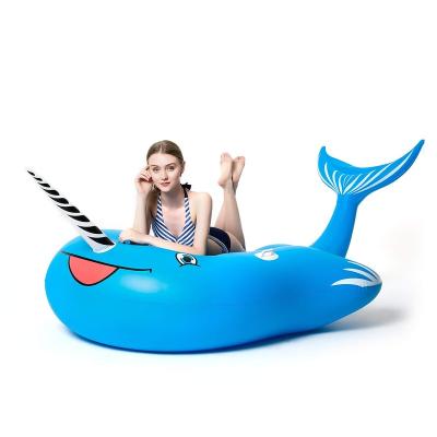 China Hot Selling Water Sport PVC Narwhal Inflatable Commercial Water Play Equipment Ring For Children for sale