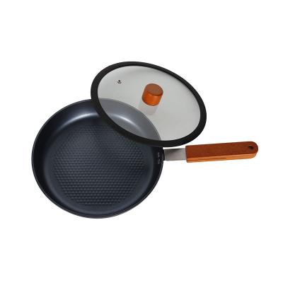 China General Use For Wholesale Multifunctional Wooden Handle Frying Pan Set For Home Cooking Aluminum Stick Pan Gas And Non Induction Cooker for sale