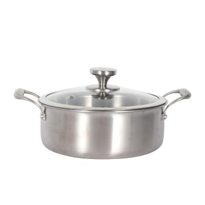 China Factory Stocked 20cm Customized Kitchenware Casserole SS Home Cooking Stainless Steel Pot Cookware Set On Sale for sale