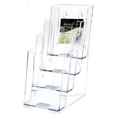 China 77701 Wall Mounted A6 Acrylic Folder 4 Layer Document Magazine Holder for sale