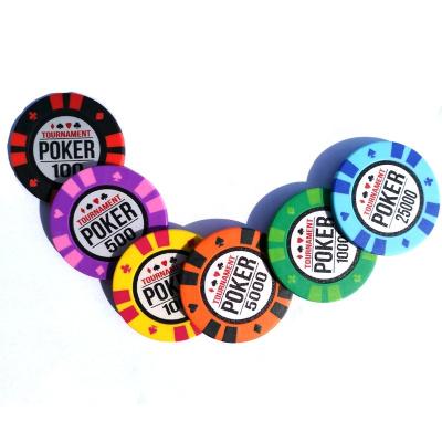 China Square Clay Holder Poker Chip 40MM Size With Stickers For Tournament for sale