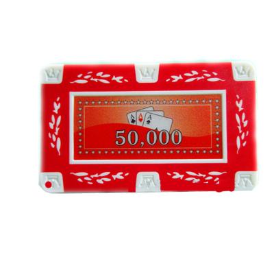 China PS or ABS Custom Rectangular Poker Chip with Stickers Inlay for sale