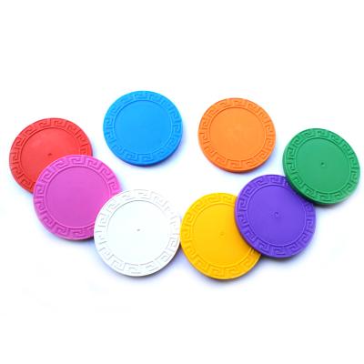 China PS Clay Or ABS One Tone Sticker Poker Chips WITH Your Design Inlay for sale