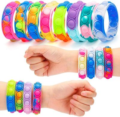 China Kids Toys Silicone Pusher Bracelets Bubble Push Bracelet Stress Reliever Toys for Autistic Children and Adults for sale