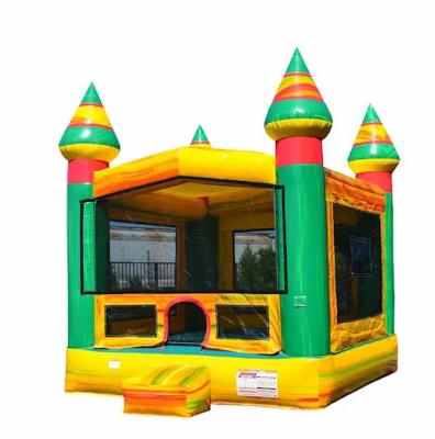 China 0.55mm PVC Tarpaulin Plato Commercial Inflatable Bounce House Fiesta 13*13ft Custom Party Jumper Jumper Castle For Kids Party for sale