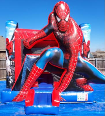 China Homemade Jumper Inflatable Bouncy Castle Combo Bouncer PVC Spiderman Inflatable Castle Bounce Bouncer For Sale for sale