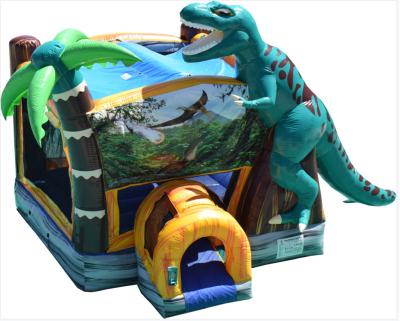 China Commercial PVC dinosaur bounce house inflatable bouncer moonwalk jumper bouncy castle for kids for sale