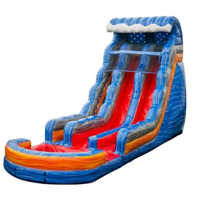 China New PVC Double Lanes Commercial Inflatable Water Slides With Pool Slide For Kids for sale